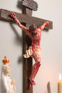 50cm Flagelo - Crucifixo Realista Parede - comprar online