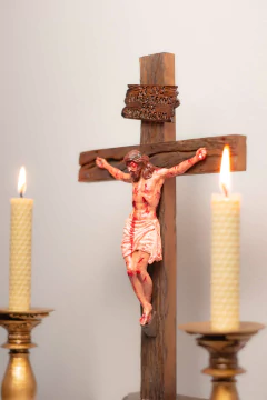 30cm Calvário - Crucifixo Realista Com Base - Atelieomonte