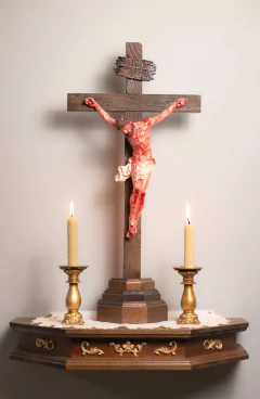 58cm Flagelo - Crucifixo Realista com Base - Atelieomonte