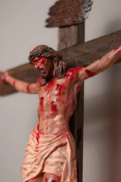 58cm Calvário - Crucifixo Realista com Base - Atelieomonte