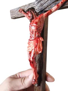 30cm Barroco Mais Chagado - Crucifixo Realista com Base Removível