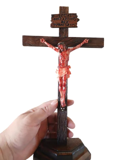 30cm Barroco Mais Chagado - Crucifixo Realista com Base Removível - comprar online